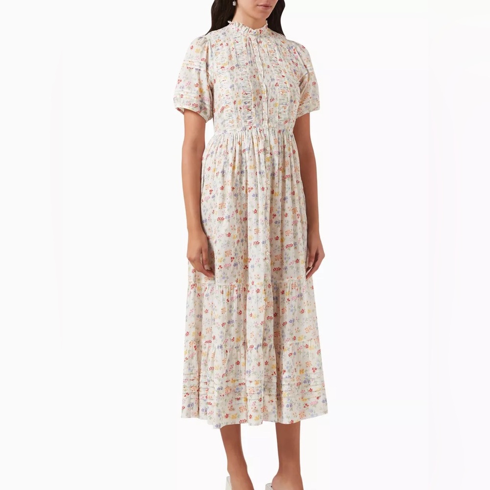 NWT Doen Hathaway Dress in Cotton Spring Bouquet Floral Print (Size Medium)